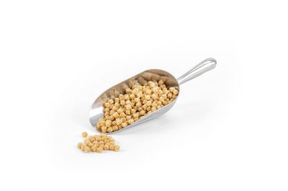 192244.0 Cookie Dough in stainless steel scoop on white background
