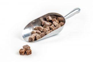 3003 - Chocolate Fudge Pieces in stainless steel scoop