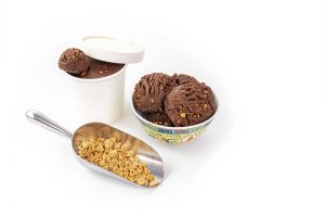 Coffee Crunch Ice creams (tub and bowl with scoop of soft kibble)