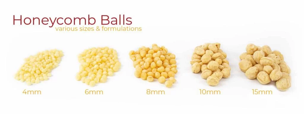 Honeycomb Balls - variety of sizes and formulations - 4,6,8,10, & 15mm