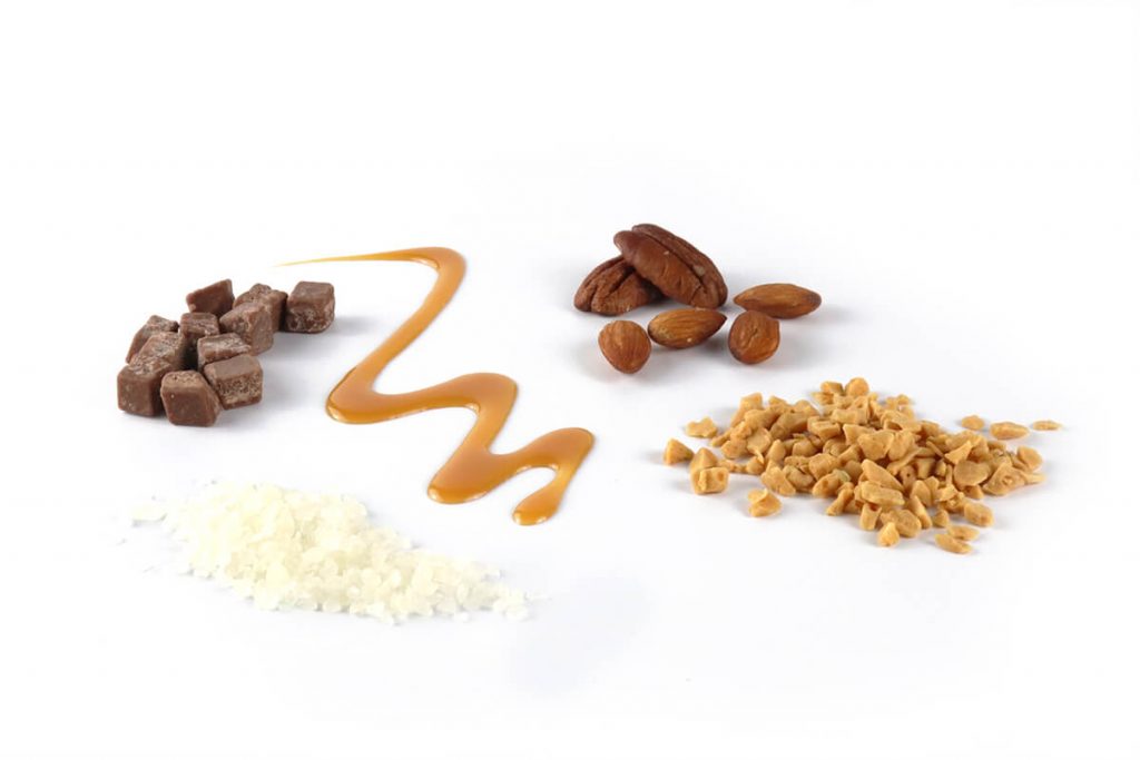 Mixed inclusion types, fudge, kibble, honeycomb, caramel & nuts